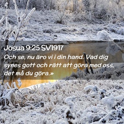 Picture 02 - Josua 9:25 SV1917 - Och se, nu äro vi i din hand. Vad dig synes gott - Bible Verse Picture