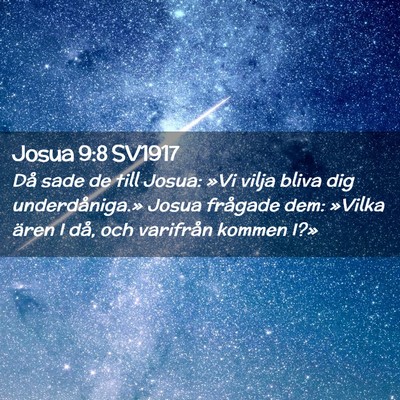 Picture 02 - Josua 9:8 SV1917 - Då sade de till Josua: »Vi vilja bliva dig - Bible Verse Picture