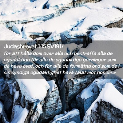 Picture 02 - Judasbrevet 1:15 SV1917 - för att hålla dom över alla och bestraffa alla - Bible Verse Picture
