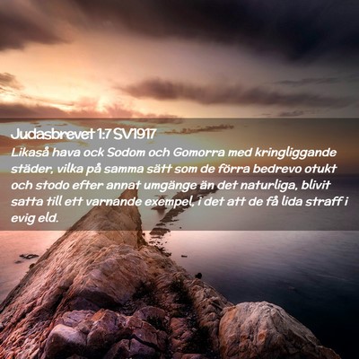 Picture 02 - Judasbrevet 1:7 SV1917 - Likaså hava ock Sodom och Gomorra med - Bible Verse Picture