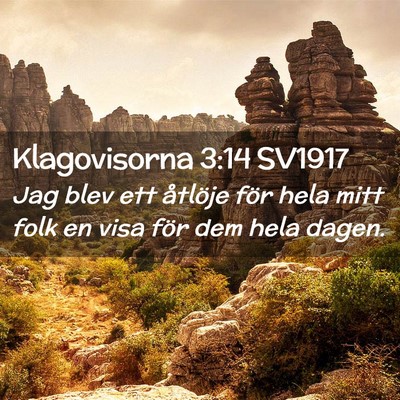 Picture 02 - Klagovisorna 3:14 SV1917 - Jag blev ett åtlöje för hela mitt folk en visa - Bible Verse Picture