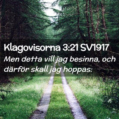 Picture 02 - Klagovisorna 3:21 SV1917 - Men detta vill jag besinna, och därför skall - Bible Verse Picture