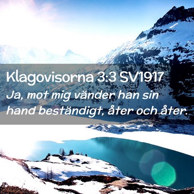 Picture 02 - Klagovisorna 3:3 SV1917 - Ja, mot mig vänder han sin hand beständigt, - Bible Verse Picture