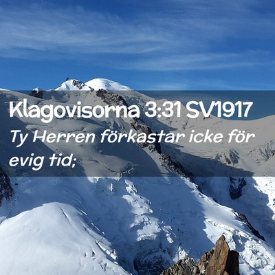 Picture 02 - Klagovisorna 3:31 SV1917 - Ty Herren förkastar icke för evig - Bible Verse Picture