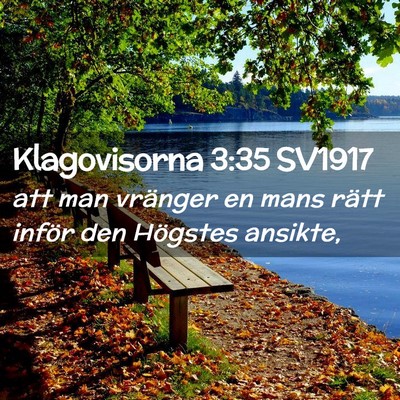 Picture 02 - Klagovisorna 3:35 SV1917 - att man vränger en mans rätt inför den - Bible Verse Picture