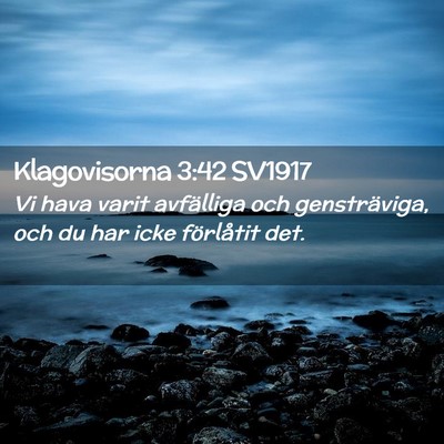 Picture 02 - Klagovisorna 3:42 SV1917 - Vi hava varit avfälliga och gensträviga, och du - Bible Verse Picture