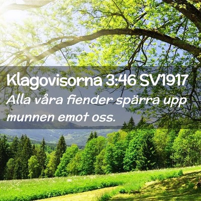 Picture 02 - Klagovisorna 3:46 SV1917 - Alla våra fiender spärra upp munnen emot - Bible Verse Picture