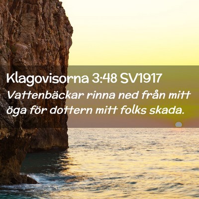Picture 02 - Klagovisorna 3:48 SV1917 - Vattenbäckar rinna ned från mitt öga för - Bible Verse Picture