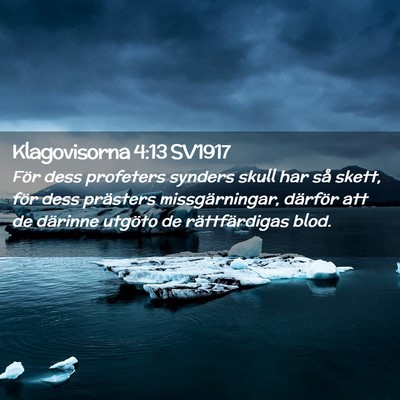 Picture 02 - Klagovisorna 4:13 SV1917 - För dess profeters synders skull har så skett, - Bible Verse Picture