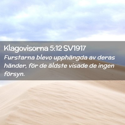 Picture 02 - Klagovisorna 5:12 SV1917 - Furstarna blevo upphängda av deras händer, för - Bible Verse Picture