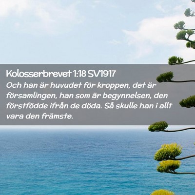 Picture 02 - Kolosserbrevet 1:18 SV1917 - Och han är huvudet för kroppen, det är - Bible Verse Picture