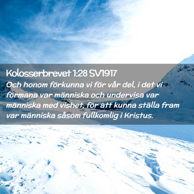 Picture 02 - Kolosserbrevet 1:28 SV1917 - Och honom förkunna vi för vår del, i det vi - Bible Verse Picture