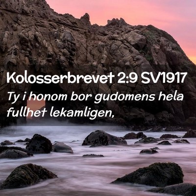 Picture 02 - Kolosserbrevet 2:9 SV1917 - Ty i honom bor gudomens hela fullhet - Bible Verse Picture