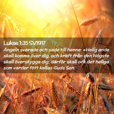 Picture 02 - Lukas 1:35 SV1917 - Ängeln svarade och sade till henne: »Helig ande - Bible Verse Picture