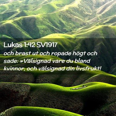 Picture 02 - Lukas 1:42 SV1917 - och brast ut och ropade högt och sade: - Bible Verse Picture