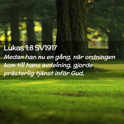 Picture 02 - Lukas 1:8 SV1917 - Medan han nu en gång, när ordningen kom till - Bible Verse Picture