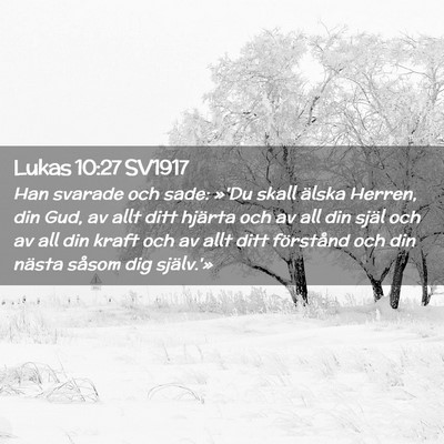 Picture 02 - Lukas 10:27 SV1917 - Han svarade och sade: »'Du skall älska Herren, - Bible Verse Picture