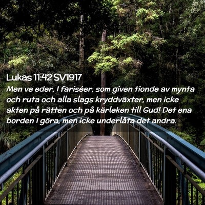 Picture 02 - Lukas 11:42 SV1917 - Men ve eder, I fariséer, som given tionde av - Bible Verse Picture
