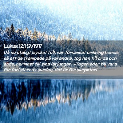 Picture 02 - Lukas 12:1 SV1917 - Då nu otaligt mycket folk var församlat omkring - Bible Verse Picture