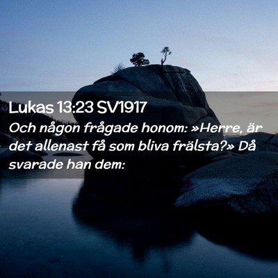 Picture 02 - Lukas 13:23 SV1917 - Och någon frågade honom: »Herre, är det - Bible Verse Picture