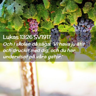 Picture 02 - Lukas 13:26 SV1917 - Och I skolen då säga: 'Vi hava ju ätit och - Bible Verse Picture