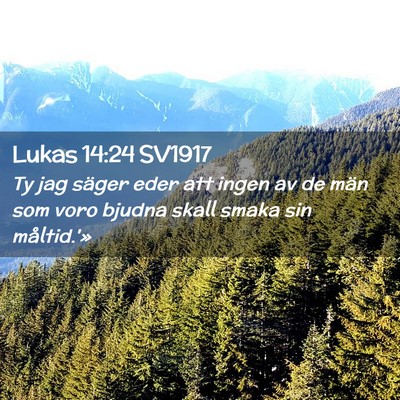Picture 02 - Lukas 14:24 SV1917 - Ty jag säger eder att ingen av de män som voro - Bible Verse Picture