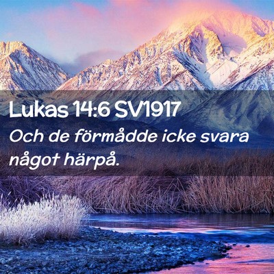 Picture 02 - Lukas 14:6 SV1917 - Och de förmådde icke svara något - Bible Verse Picture