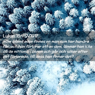Picture 02 - Lukas 15:4 SV1917 - »Om ibland eder finnes en man som har hundra - Bible Verse Picture