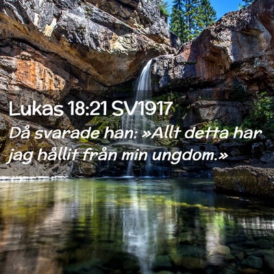 Picture 02 - Lukas 18:21 SV1917 - Då svarade han: »Allt detta har jag hållit - Bible Verse Picture