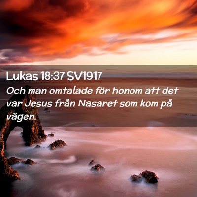 Picture 02 - Lukas 18:37 SV1917 - Och man omtalade för honom att det var Jesus - Bible Verse Picture