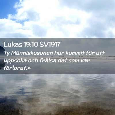 Picture 02 - Lukas 19:10 SV1917 - Ty Människosonen har kommit för att uppsöka - Bible Verse Picture