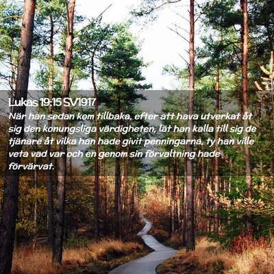 Picture 02 - Lukas 19:15 SV1917 - När han sedan kom tillbaka, efter att hava - Bible Verse Picture