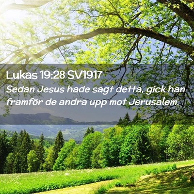 Picture 02 - Lukas 19:28 SV1917 - Sedan Jesus hade sagt detta, gick han framför de - Bible Verse Picture