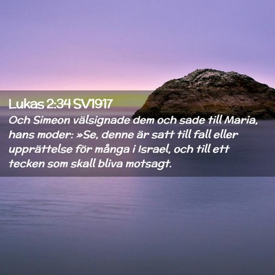 Picture 02 - Lukas 2:34 SV1917 - Och Simeon välsignade dem och sade till Maria, - Bible Verse Picture