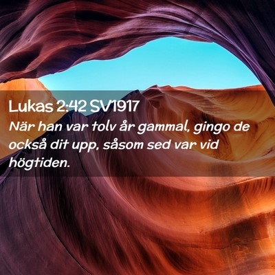 Picture 02 - Lukas 2:42 SV1917 - När han var tolv år gammal, gingo de också dit - Bible Verse Picture