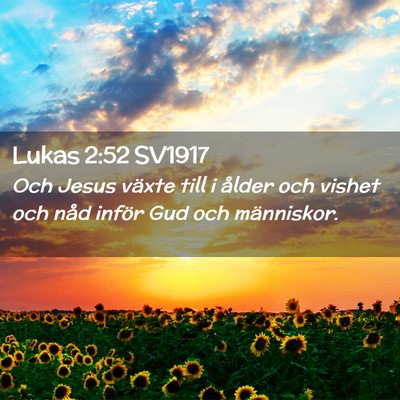 Picture 02 - Lukas 2:52 SV1917 - Och Jesus växte till i ålder och vishet och - Bible Verse Picture