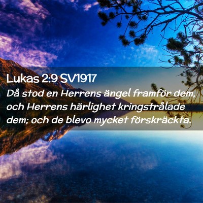 Picture 02 - Lukas 2:9 SV1917 - Då stod en Herrens ängel framför dem, och - Bible Verse Picture