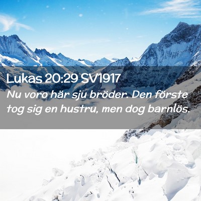 Picture 02 - Lukas 20:29 SV1917 - Nu voro här sju bröder. Den förste tog sig en - Bible Verse Picture