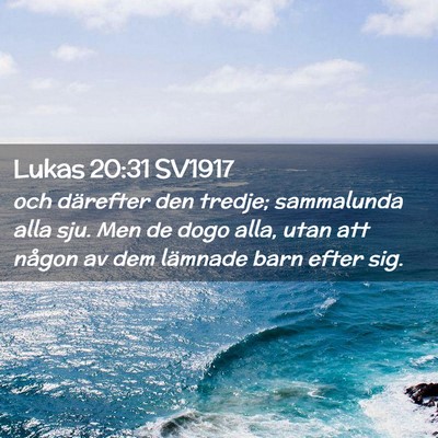 Picture 02 - Lukas 20:31 SV1917 - och därefter den tredje; sammalunda alla sju. - Bible Verse Picture