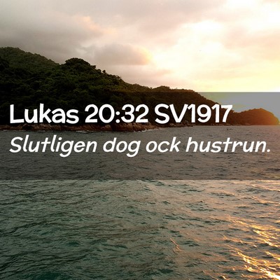 Picture 02 - Lukas 20:32 SV1917 - Slutligen dog ock - Bible Verse Picture
