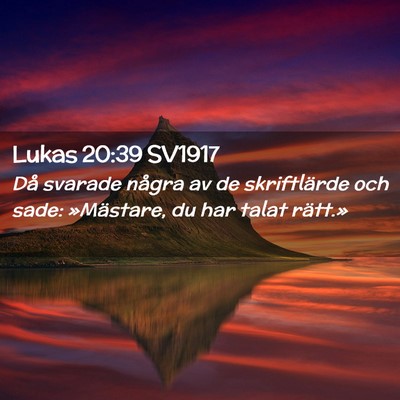 Picture 02 - Lukas 20:39 SV1917 - Då svarade några av de skriftlärde och sade: - Bible Verse Picture