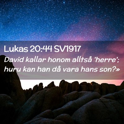 Picture 02 - Lukas 20:44 SV1917 - David kallar honom alltså 'herre'; huru kan han - Bible Verse Picture