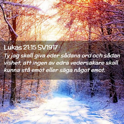 Picture 02 - Lukas 21:15 SV1917 - Ty jag skall giva eder sådana ord och sådan - Bible Verse Picture