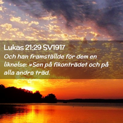 Picture 02 - Lukas 21:29 SV1917 - Och han framställde för dem en liknelse: »Sen - Bible Verse Picture