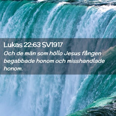 Picture 02 - Lukas 22:63 SV1917 - Och de män som höllo Jesus fången begabbade - Bible Verse Picture