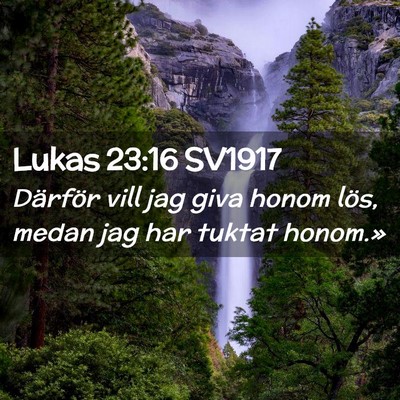 Picture 02 - Lukas 23:16 SV1917 - Därför vill jag giva honom lös, medan jag har - Bible Verse Picture