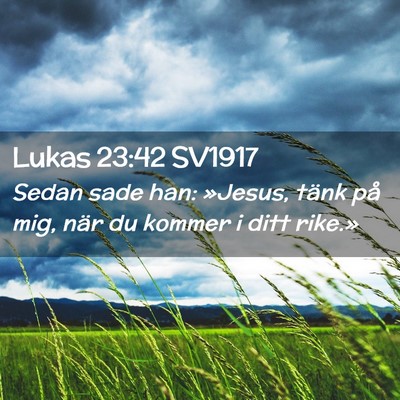 Picture 02 - Lukas 23:42 SV1917 - Sedan sade han: »Jesus, tänk på mig, när du - Bible Verse Picture