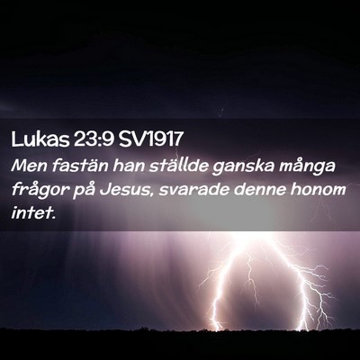 Picture 02 - Lukas 23:9 SV1917 - Men fastän han ställde ganska många frågor - Bible Verse Picture