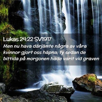 Picture 02 - Lukas 24:22 SV1917 - Men nu hava därjämte några av våra kvinnor - Bible Verse Picture