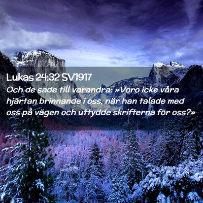 Picture 02 - Lukas 24:32 SV1917 - Och de sade till varandra: »Voro icke våra - Bible Verse Picture